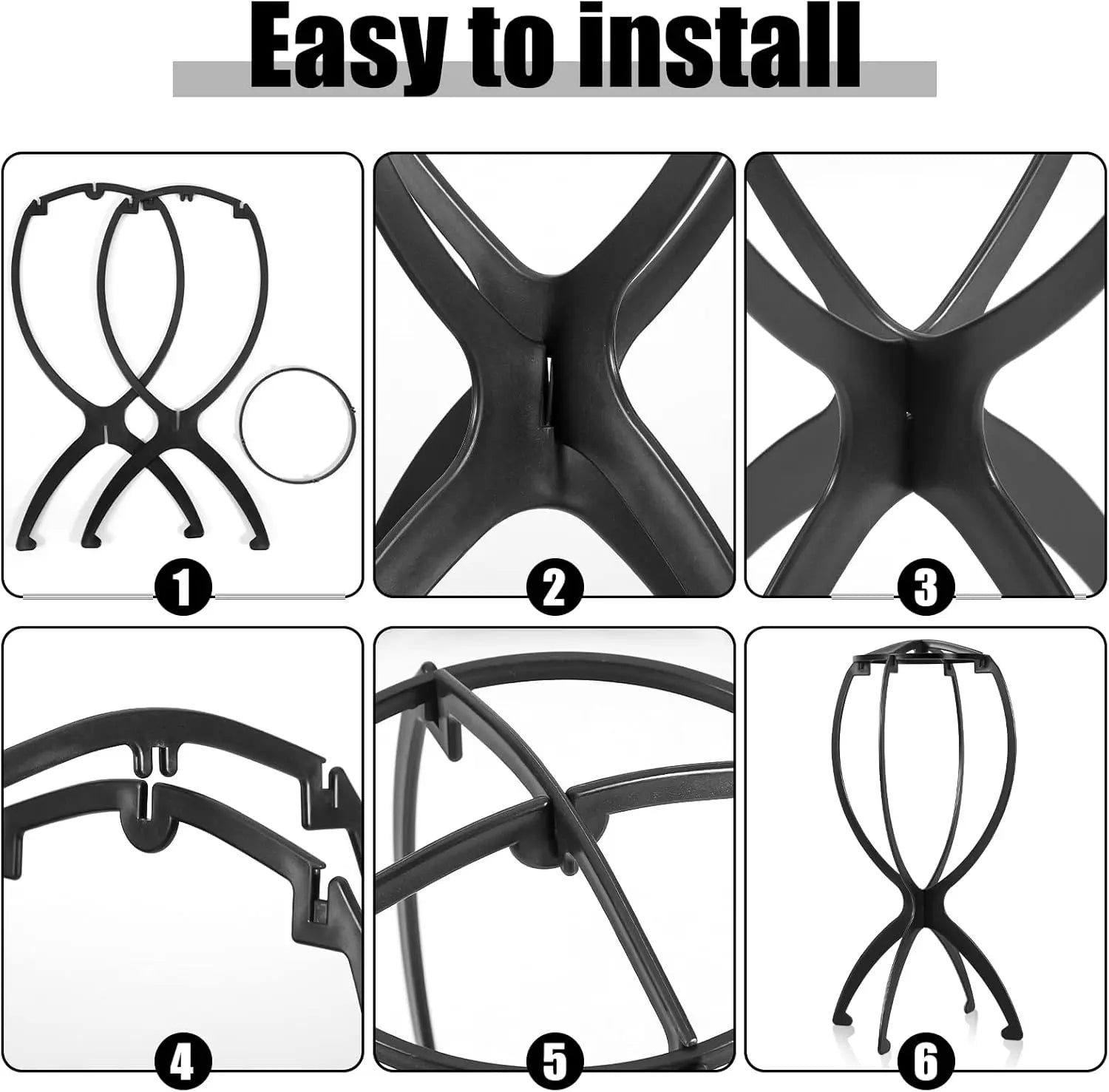 2-Piece Collapsible Wig Stand Set
