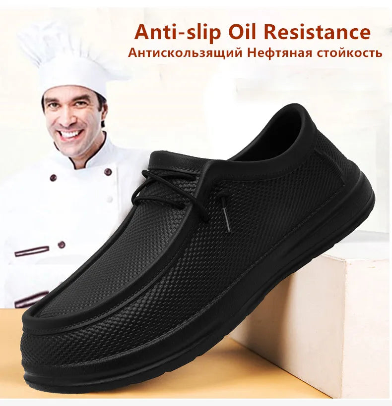 Men's Kitchen Working Shoes Non-slip Waterproof Chef Shoes  Fashion Men Casual Work Shoes Outdoor Water Shoes Plus Size 40-47