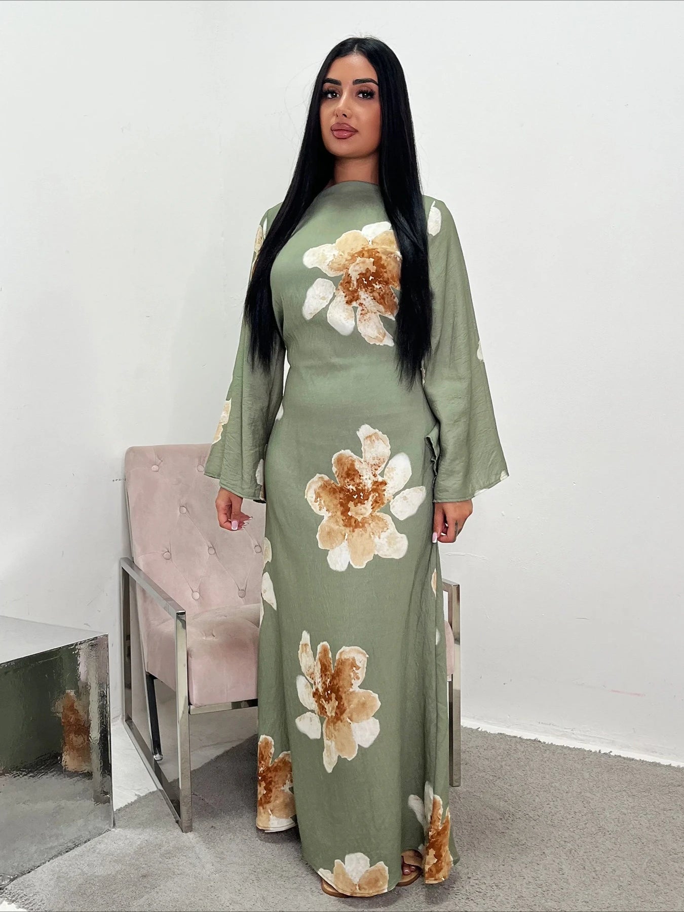 Eid Abaya Vestido de Fiesta Estampado para Mujer Jalabiya Musulmana Dubái Vestidos Largos Fiesta Caftán Kaftán Túnica Larga Árabe Vestidos de Ramadán 2025