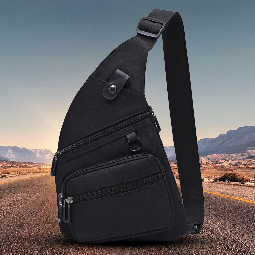 Canvas Multi-Pocket Sling Bag