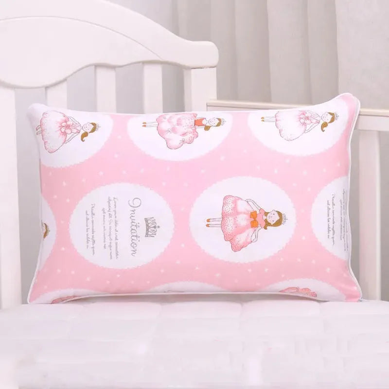 Funda de almohada individual de algodón nueva para niños, funda protectora de almohada especial para siestas de jardín de infancia, funda de almohada para bebé con estampado de dibujos animados