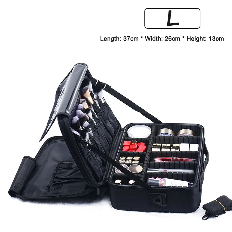 Professional Cosmetic Bag for Women Leather Cosmetic Bags Waterproof Oxford Large Capacity Travel Makeup Case for Makeup Artist