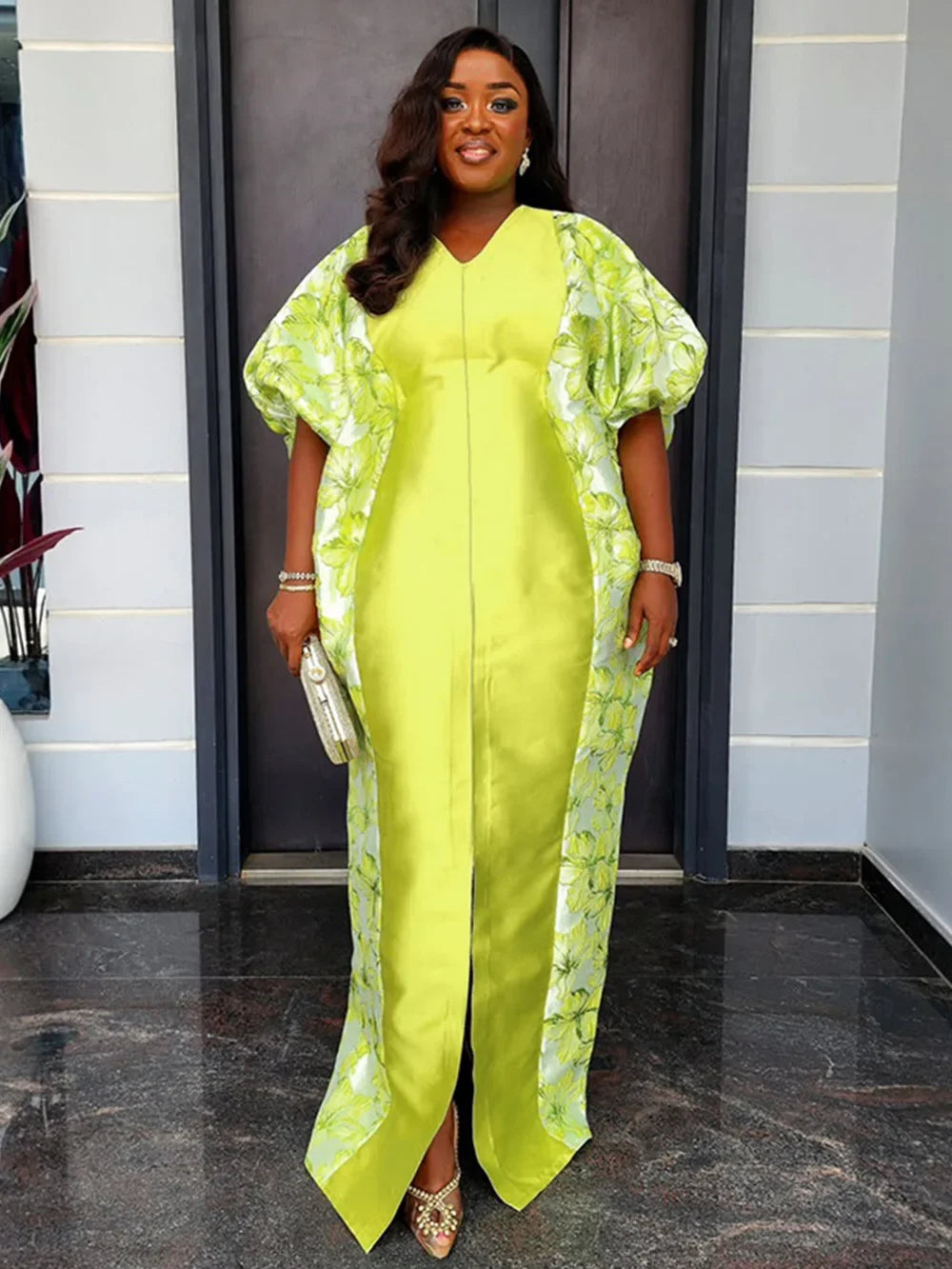 Customized Elegant African Dresses for Women Muslim Embroidery Boubou Robe Dashiki Africa Clothes Ankara Outfit Evening Gown wit