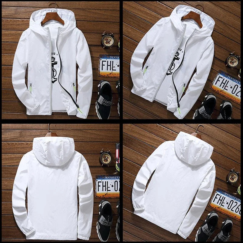 Men's movie umbrella, reflective thin jacket, sunscreen, skin, hooded windbreaker, pilot sports jacket, beach, bicycle, pilot, l