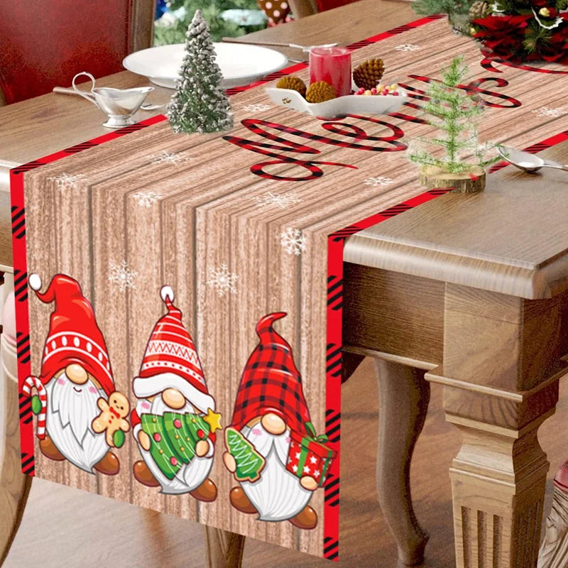 Camino de Mesa Navideño Decoración Fiesta de Navidad Camino de Mesa Papá Noel Muñeco de Nieve Navidad Natal Regalo de Año Nuevo