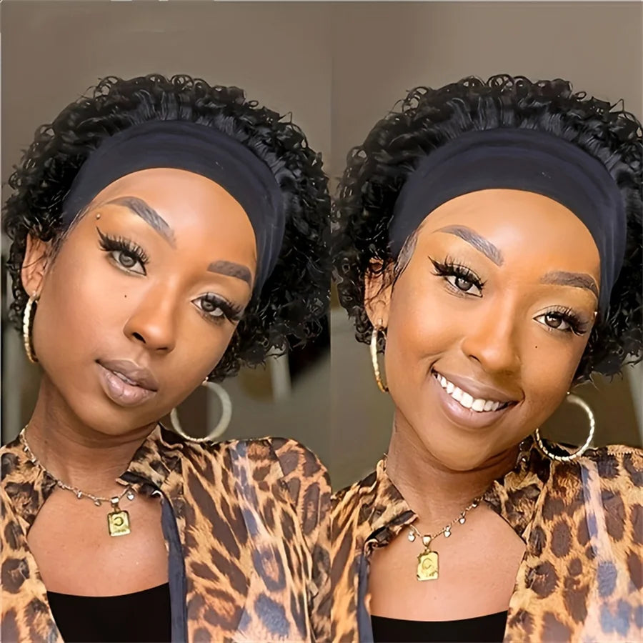 6" Curly Pixie Headband Wig