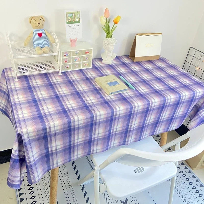Mantel de tela escocesa, tapete de escritorio, mantel a prueba de polvo para mesa de comedor, protector de muebles, tapete de picnic, tapete para tocador