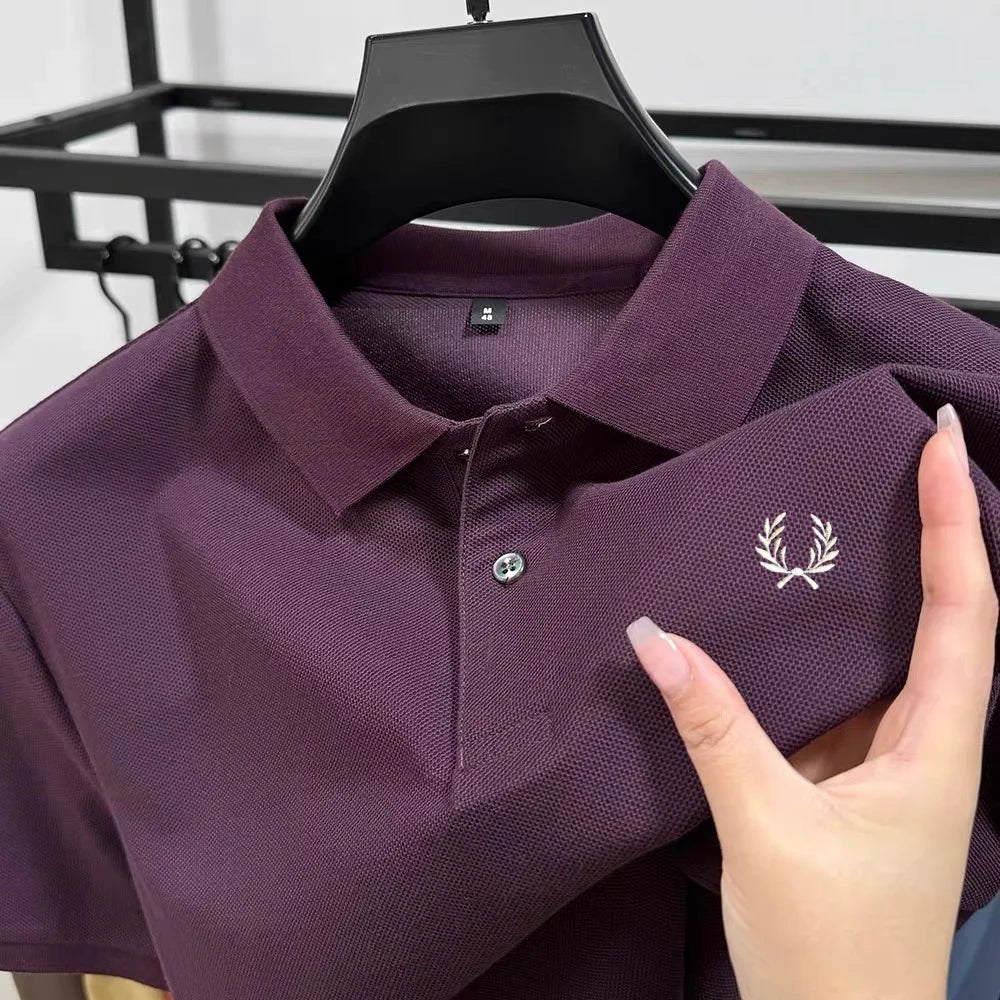 Luxury brand 100% cotton short sleeve men's polo shirt summer high-end fashion classic embroidery business casual golf T-shirt