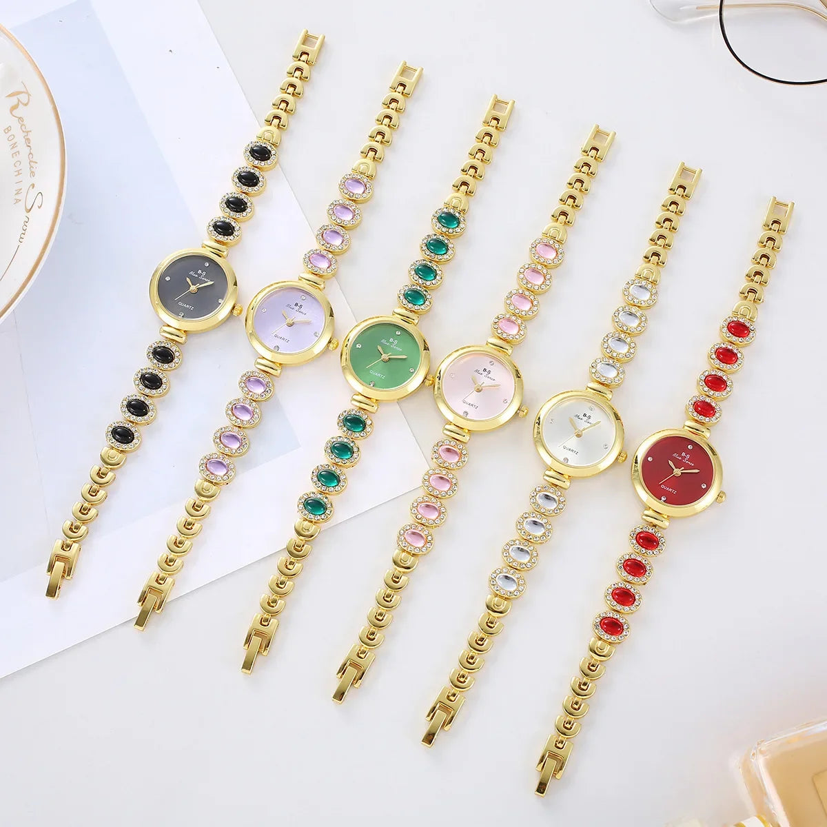 Brand Bracelet Watch Luxury Gift Quartz Watch Dropshipping Clock Relojes Para Mujer  Hot Selling Rhinestone Strap Wristwatches