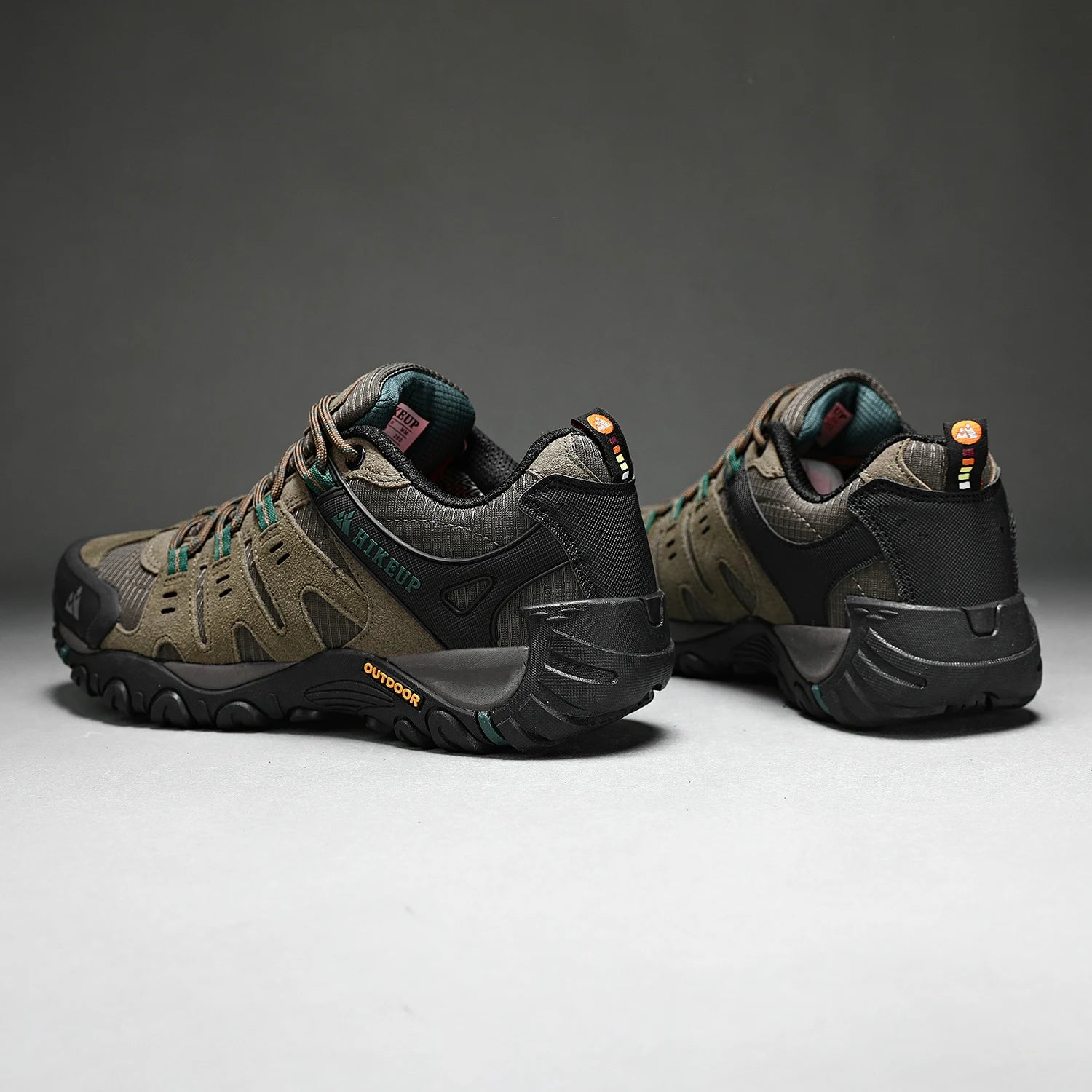 HIKEUP Zapatillas de senderismo para hombre de cuero de ante, calzado de exterior resistente al desgaste, zapatillas tácticas de trekking, senderismo y caza para hombre