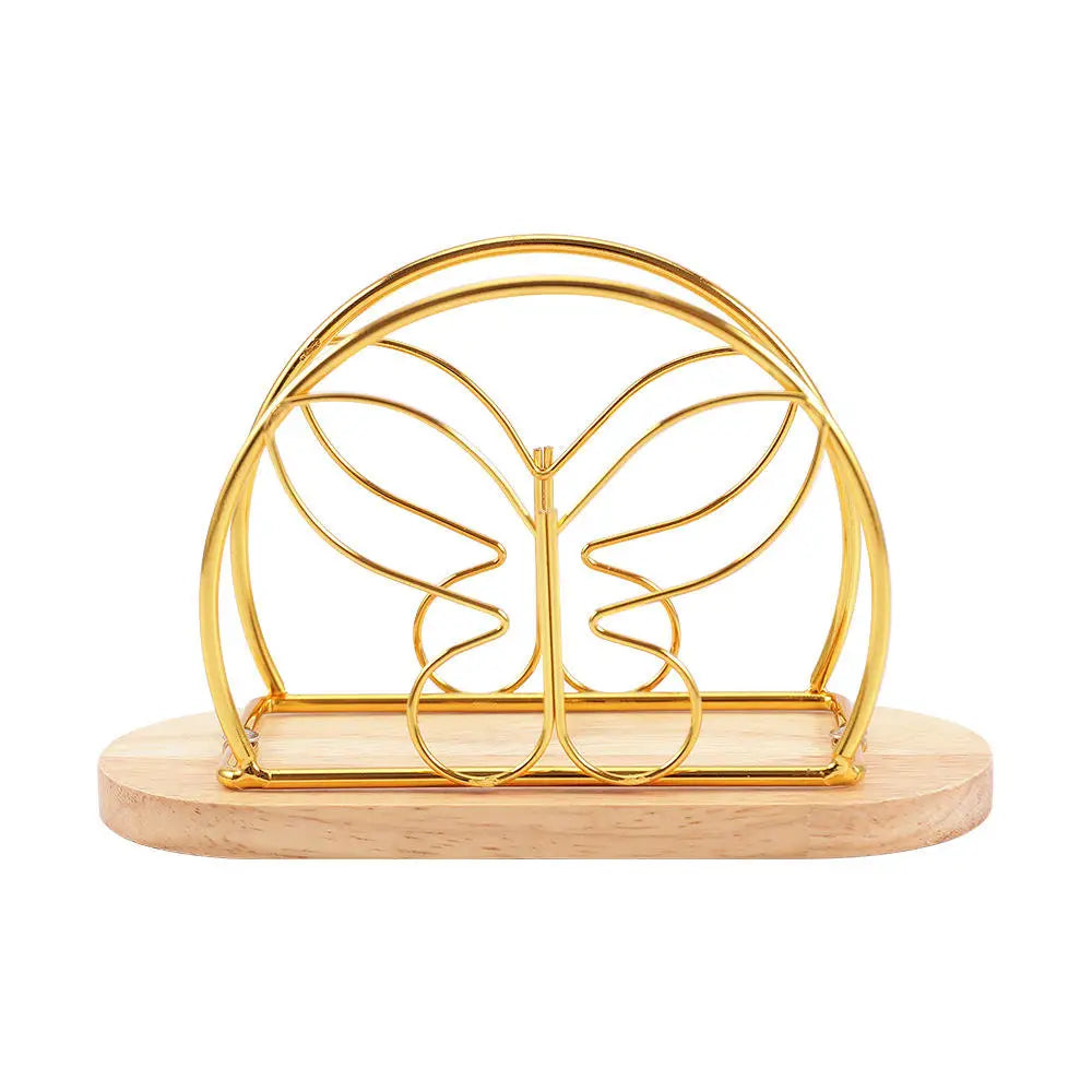 Napkin Holder, Suitable for Kitchen, Restaurant, and Outdoor Use, Matches Various Dining Room Decor Styles, Black,Gold