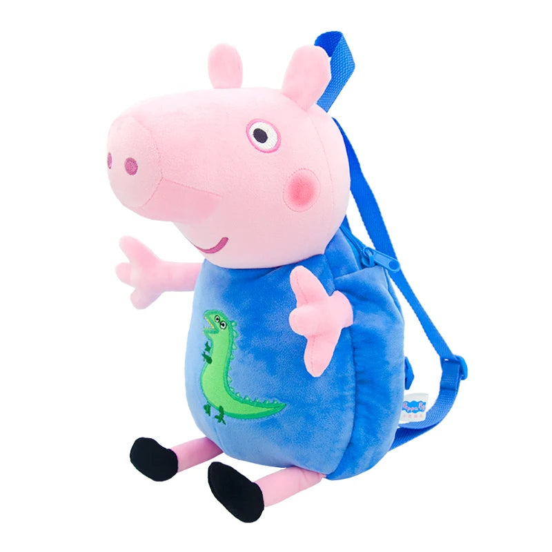 Peppa Pig Crossbody Bag Stereoscopic Doll Backpack Anime Knapsack Plush Coin Purse Toys George Round Pocketbook Children's Gifts