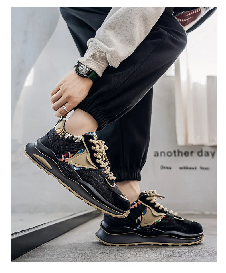 Men's Shoes Spring New Casual Versatile Comfortable Fashion Trend Niche Non-slip Wear-Resistant Retro Sneakers