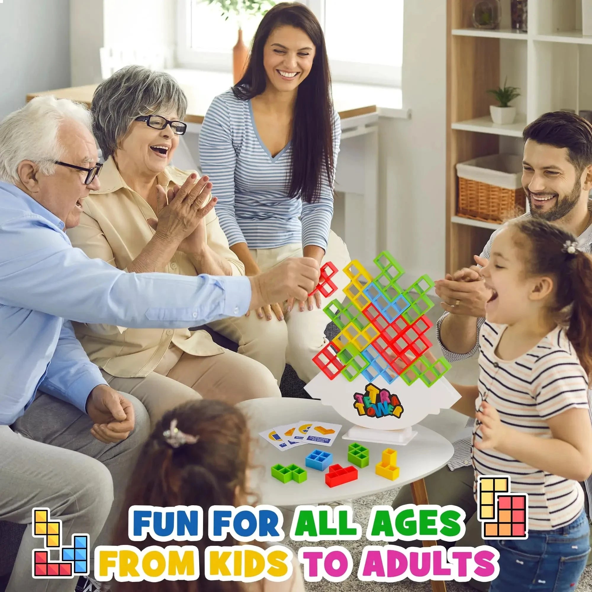 Puzles Tetra Tower Divertido Juego de Mesa de Equilibrio para Apilar Bloques de Construcción para Niños, Adultos, Amigos, Equipo, Dormitorio, Noche de Juegos Familiares, Fiesta