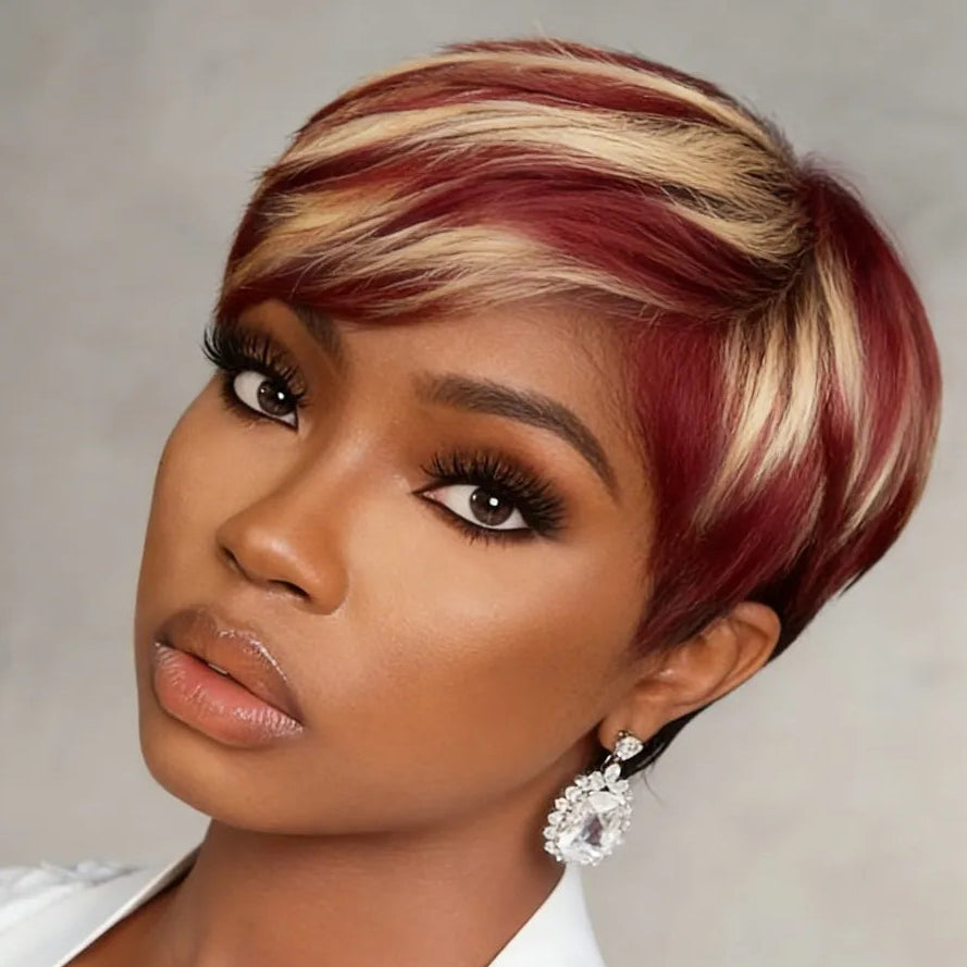 613 Red Pixie Wig
