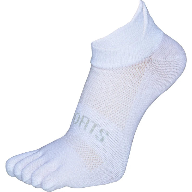 EU 36-45 Pure Cotton Five Finger No Show Socks Mens Sports Breathable Comfortable Shaping Anti Friction Ankle Socks With Toes