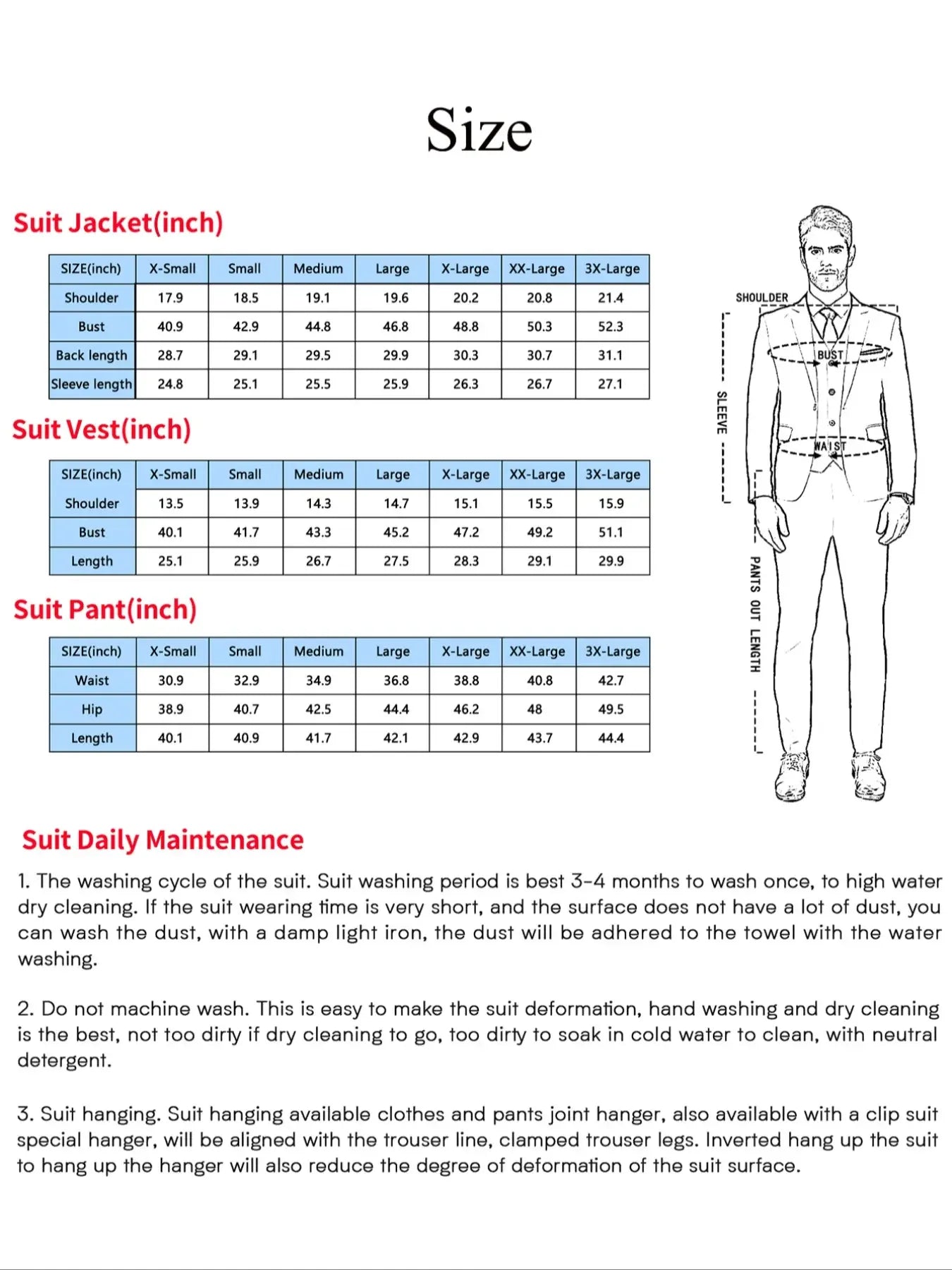Men's 2-Piece Suits Classic Fit 2 Button Office Dress Suit Jacket Blazer and Pants
