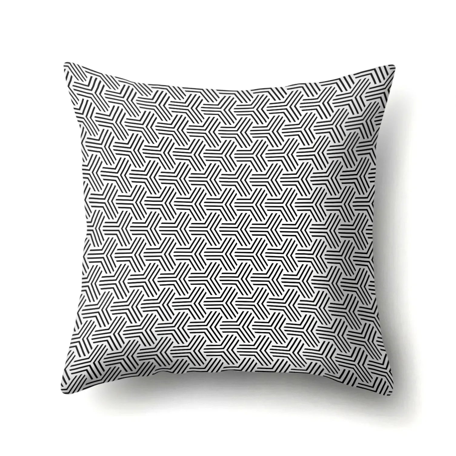 Funda de Almohada Abstracta Retorcida en Blanco y Negro Funda de Almohada Geométrica de Moda para Sofá de Sala de Estar o Dormitorio