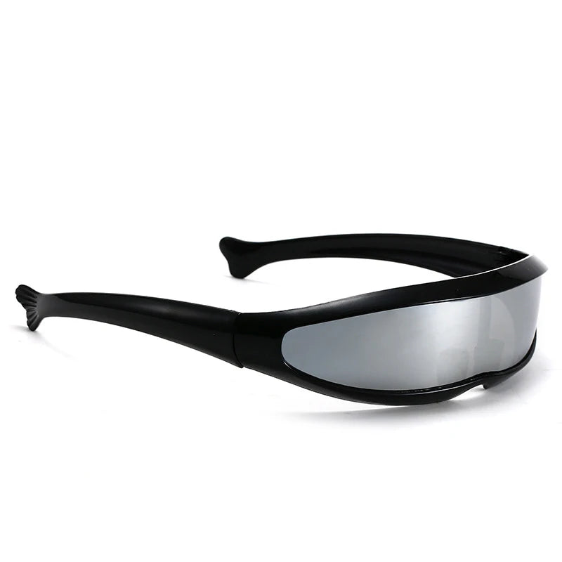 Futuristic Narrow Cyclops Visor Sunglasses Laser Eyeglasses UV400 Personality Mirrored Lens Costume Eyewear Glasses Men Glasses