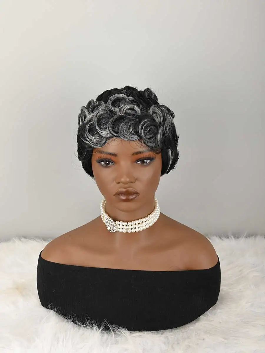 Short Pixie Wigs Short Curly Pixie Wigs Synthetic Wigs Natural Wavy Pixie Cut Wig Short Curly Layered Pixie Wig