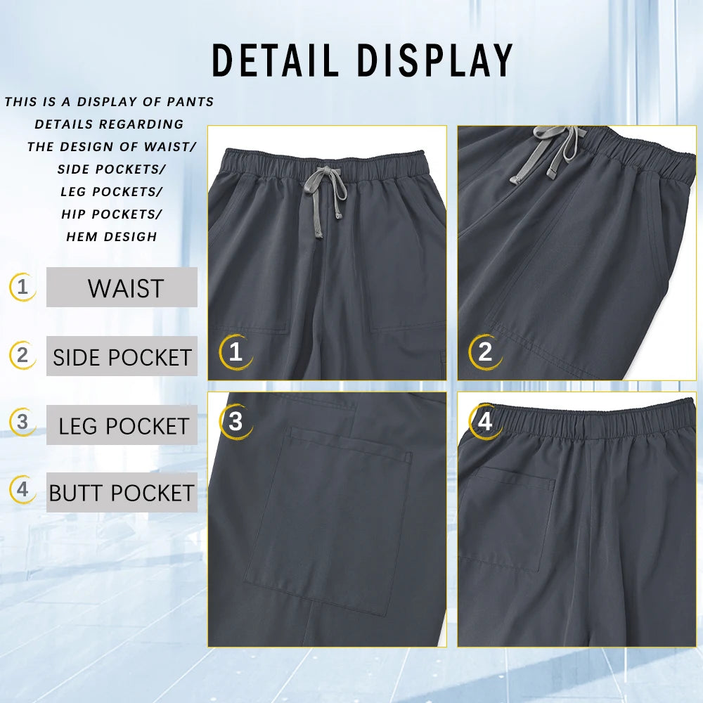 Hospital Workwear Medical Uniforms V-neck Doctor Nurse Work Clothes Surgery Scrub Set Dental Pharmacy Workwear Short Sleeve Suit