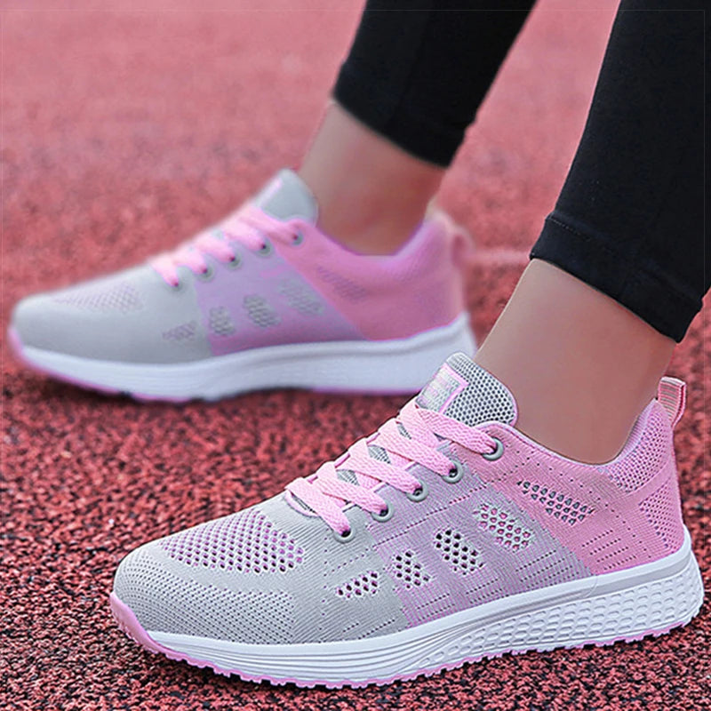 Damesneakers Vår- og sommersko for kvinner Sportssko Uformelle sneakers Mote Zapatillas De Mujer Myke vulkansko for kvinner