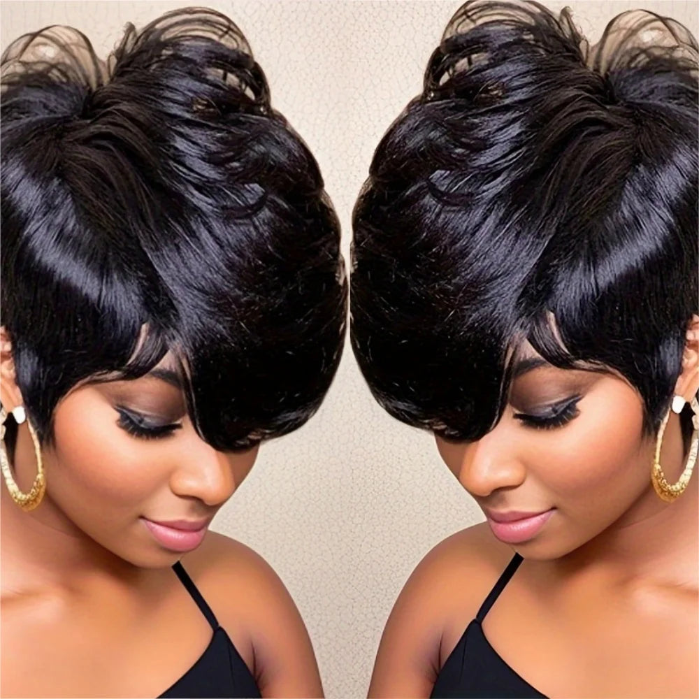 Wavy Pixie Cut Human Hair Wig