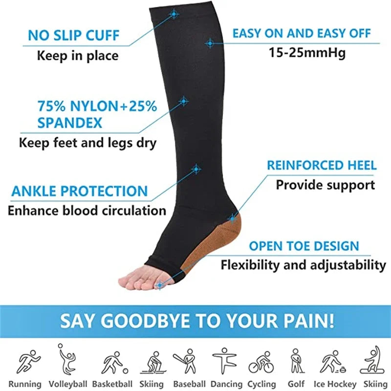 Men Women Compression Socks Prevent Calf Varicose Veins Soreness Pressure Cycling Professional Leg Support Nurse Socks
