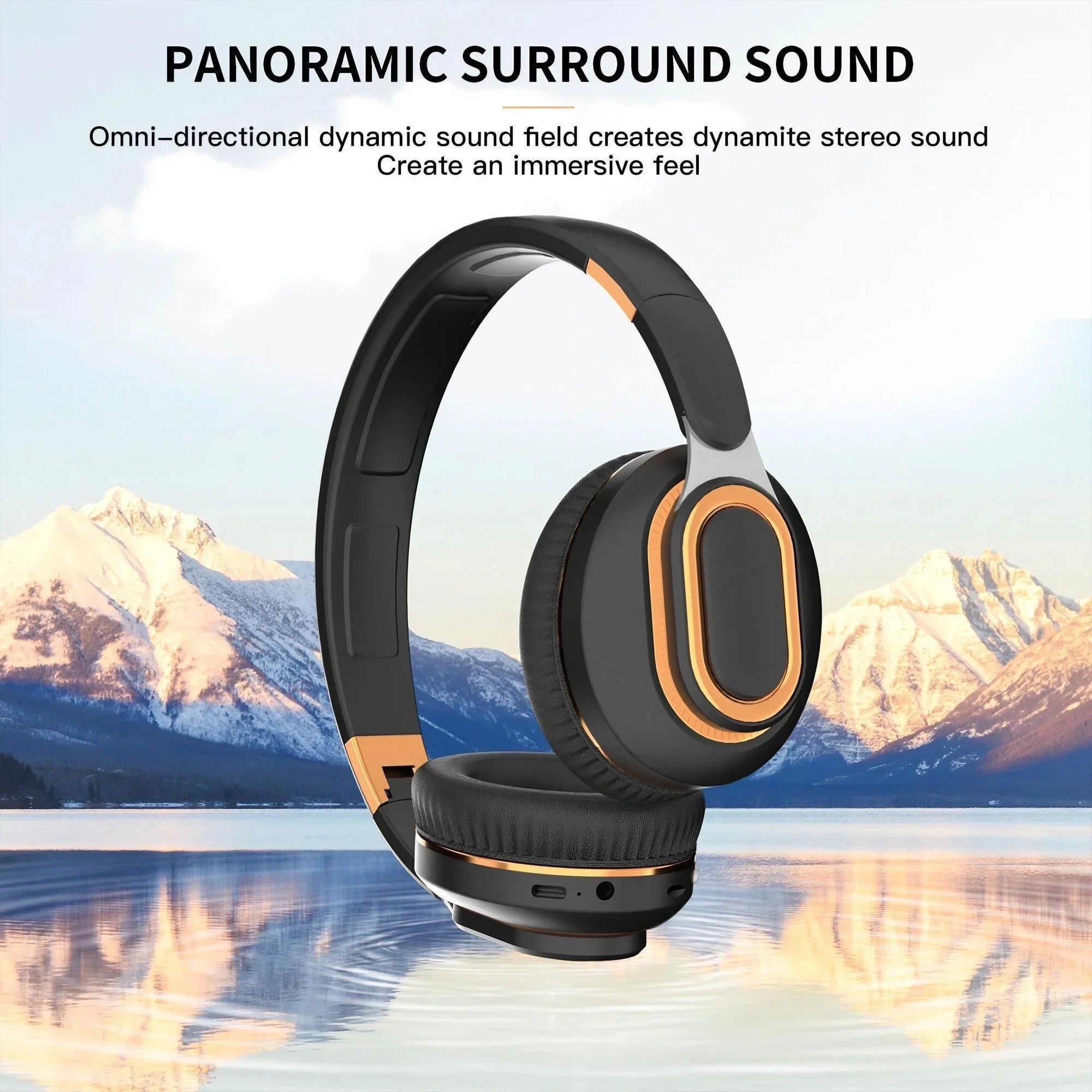 Wireless Gaming Headset with Microphone HiFi Sound Immersive E-Sports Audio for PC Music Enjoyment and Portable Wireless Use