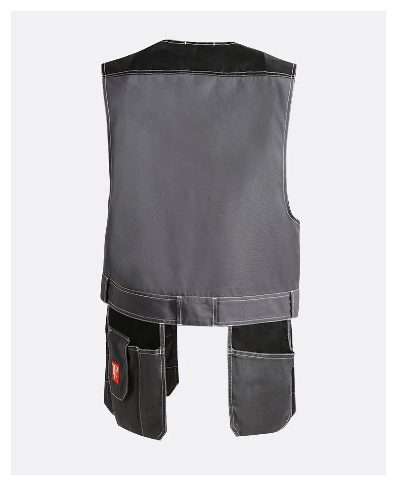 Work Clothing Men's Vest Tooling Clothes Multi-pockets Working Vest Workwear Vest Waistcoat For Maintenance Zipper Pockets