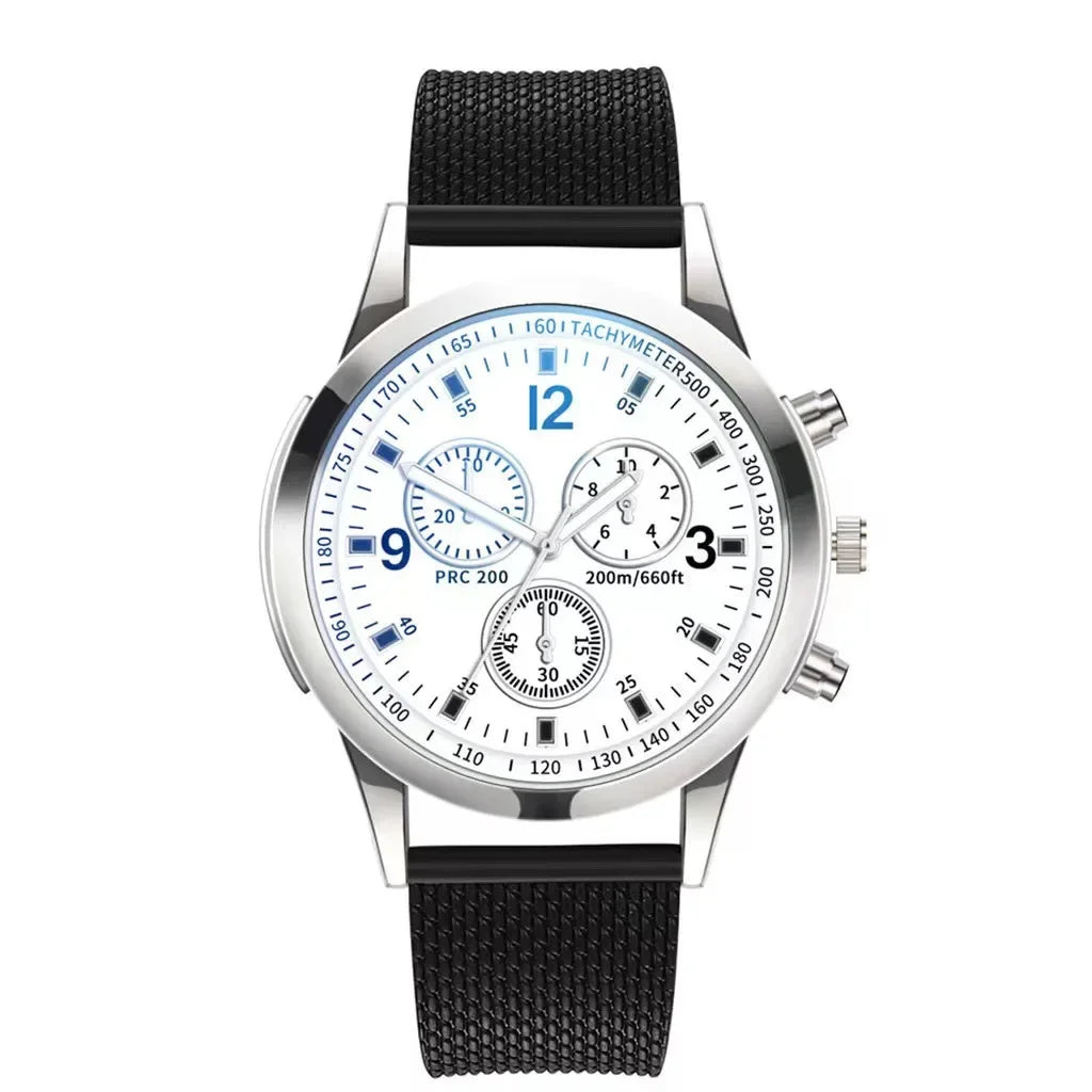 Nuevo reloj de hombre, banda de lujo, reloj redondo, moda, Blu-ray, reloj romano para hombre, relojes para hombre, שעון ספורט, часы мужские наручные