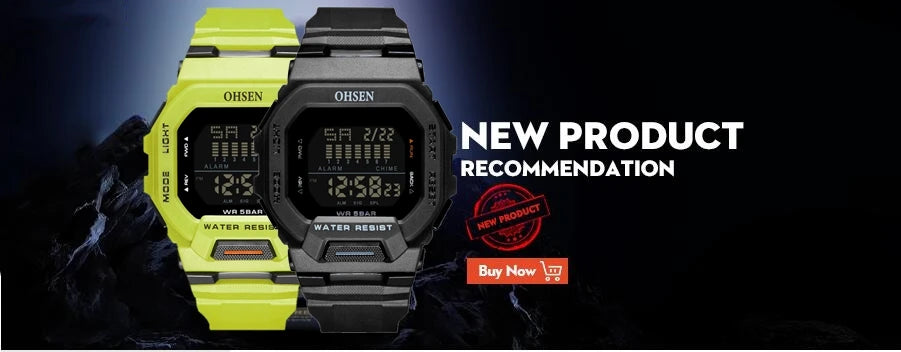 Men Watches Outdoor Sport Waterproof Digital Watch for Men Large LED Dial Fashion Khaki Military Wristwatch Relogio Masculino