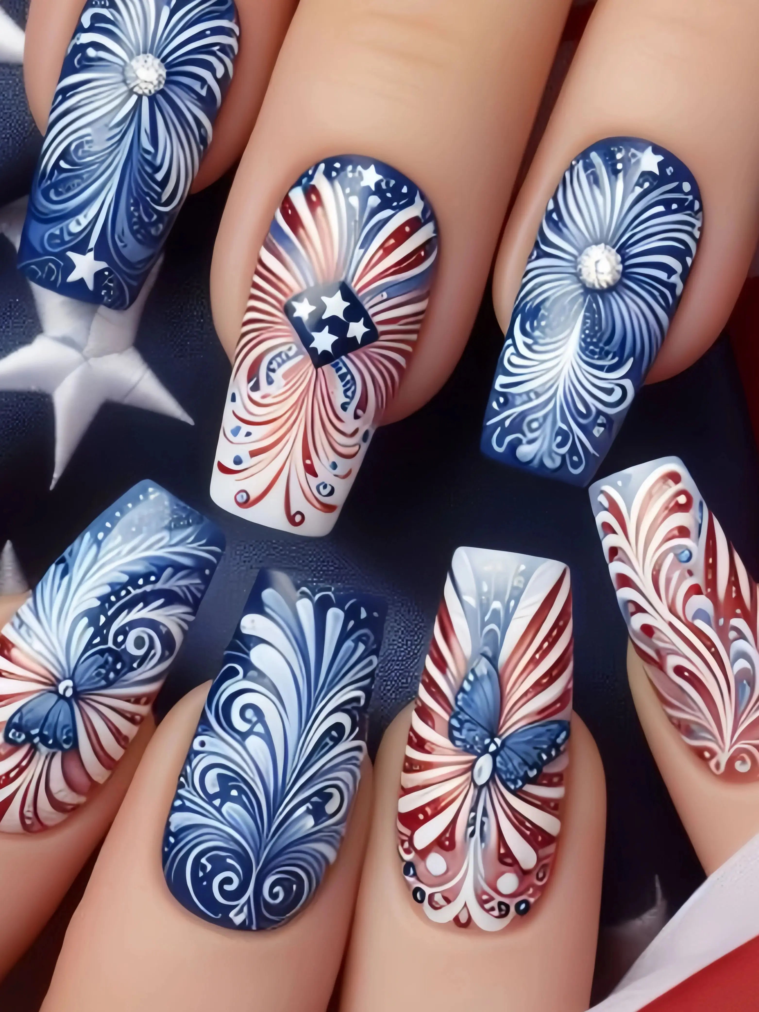 Blue Star Ballet Press-On Nails