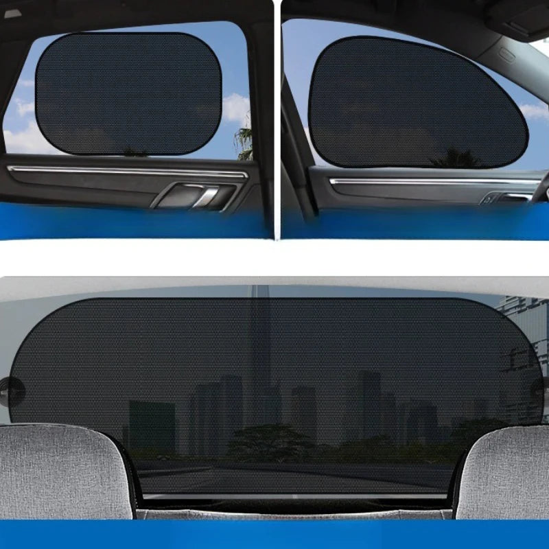 Lot de 1 à 5 pare-soleil pour vitres latérales de voiture, pare-soleil pour vitres avant et arrière, protection UV d'été à ventouse