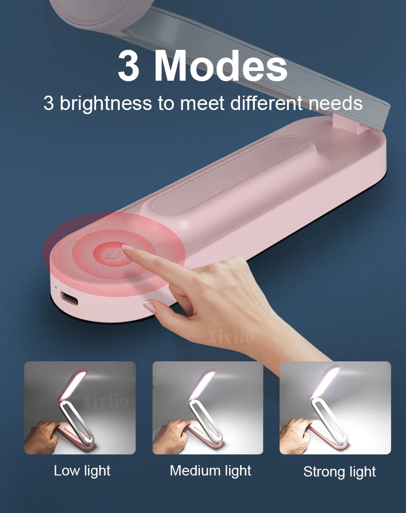 LED Desk Lamp for Office Home & Battery Operated Lamp Rechargeable Lamp Foldable,Portable, Small Desk Lamp Wireless Reading Lamp
