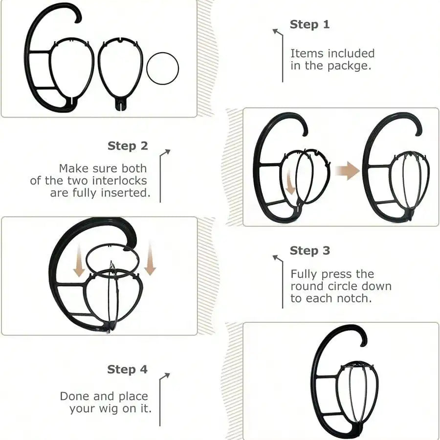 15 Inch Wig Hanger, Portable Hanging Wig Holder Stand, Collapsible Wig Display Hanger, Wig Rack for Multiple Wigs and Hats
