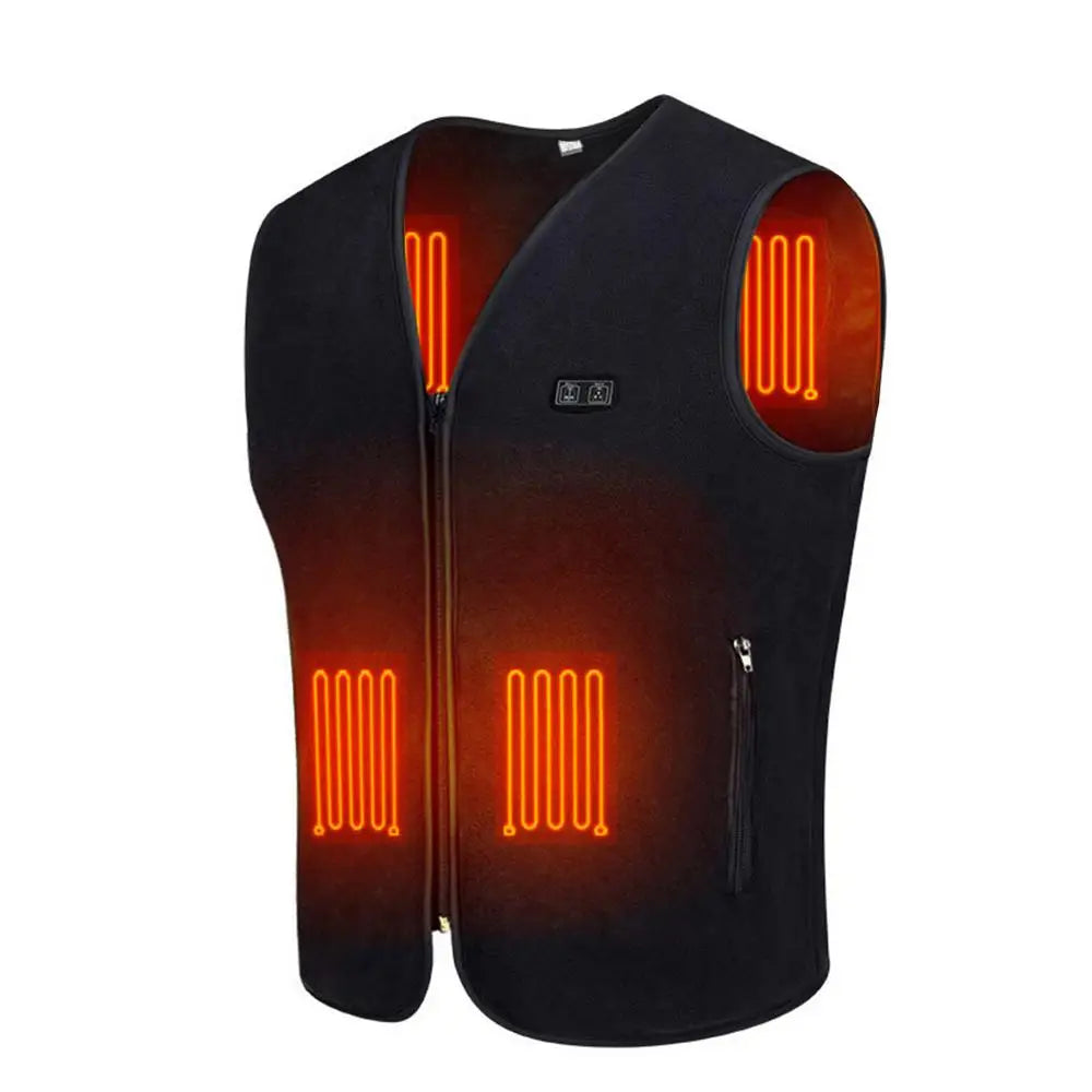 Chaleco con calefacción USB de invierno, 3 velocidades de temperatura ajustable, chaleco auto calefactable, chaqueta calefactable lavable sin mangas para deportes al aire libre