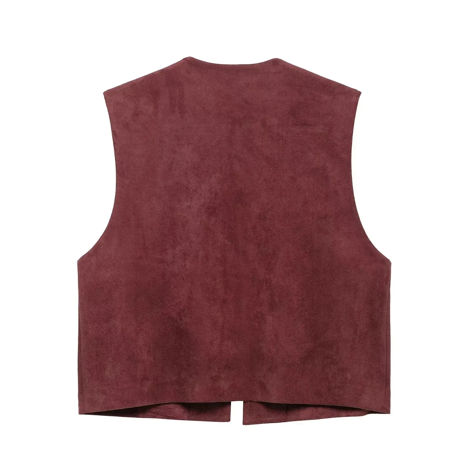 Embroidered Vests For Women Fashion Suede Elegant Sleeveless Coat Short Vest Streetwear Casual Chic Waistcoat Top