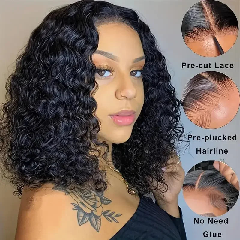 Peluca rizada estilo bob