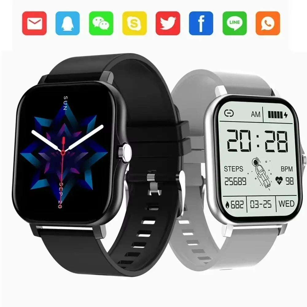 Smart Fitness Tracker Watch for Android/iOS - IP68, Heart Rate/Blood Oxygen/Sleep Monitoring, 8 Sports Modes, Breath Training