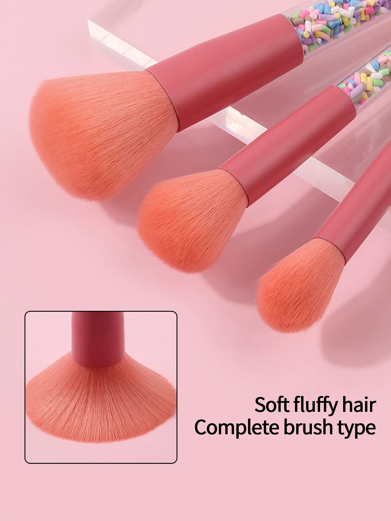 Pink Series Makeup Tools Kit Party Makeup Brushes Blender Sponges & Storage Bag , Bowknot Headband Wristbands