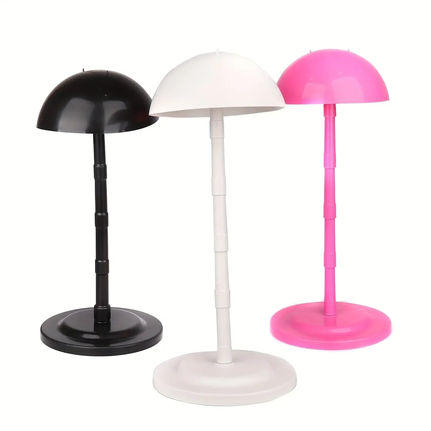 Soporte de exhibición de sombrero de peluca ajustable, soporte de exhibición de hongos con parte superior redonda, desmontable, portátil para estilismo, secadores portátiles, accesorios para sombreros