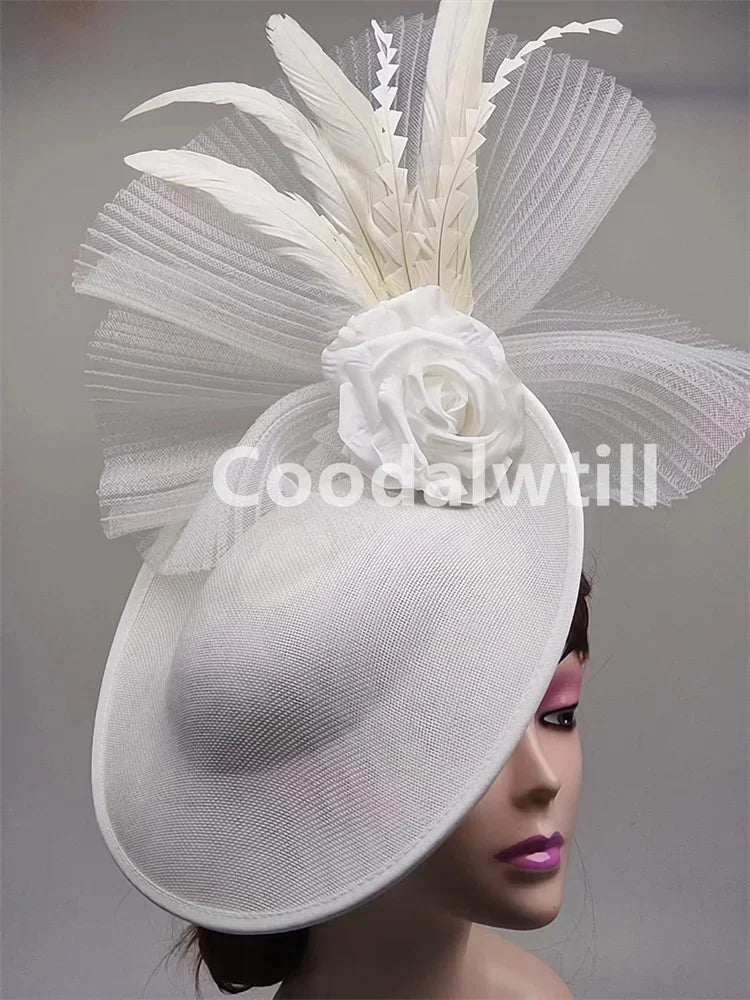 Flower Fascinators Hats Party Wedding Women Pillbox Cap Elegant Ladies Church Occasion Race Millinery Cap With Net Hair Access