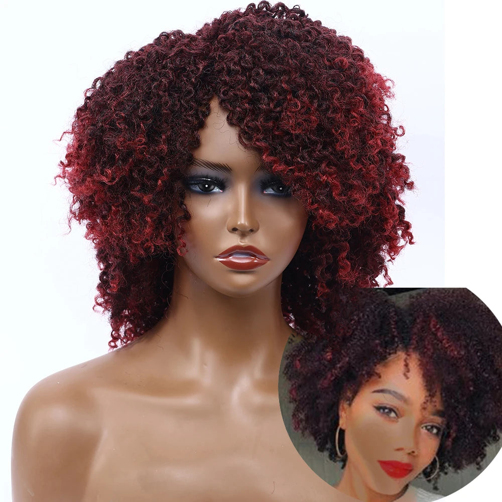 10Inches Braided Wigs  Afro Bob Wig Synthetic DreadLock Wigs For Black Woman Short Curly Ends Cosplay Yun Rong Hair