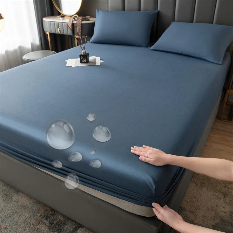 WOSTAR Waterproof mattress protector cover 150x190 single double queen king size elastic fitted sheet style bed protection pad