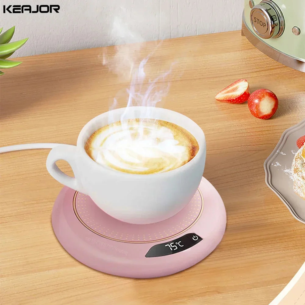 Calentador de Tazas Calentador Eléctrico de Tazas USB para Café Leche Té Almohadilla Calefactora de Agua Posavasos Termostáticos Calentador de Tazas para Hogar Oficina