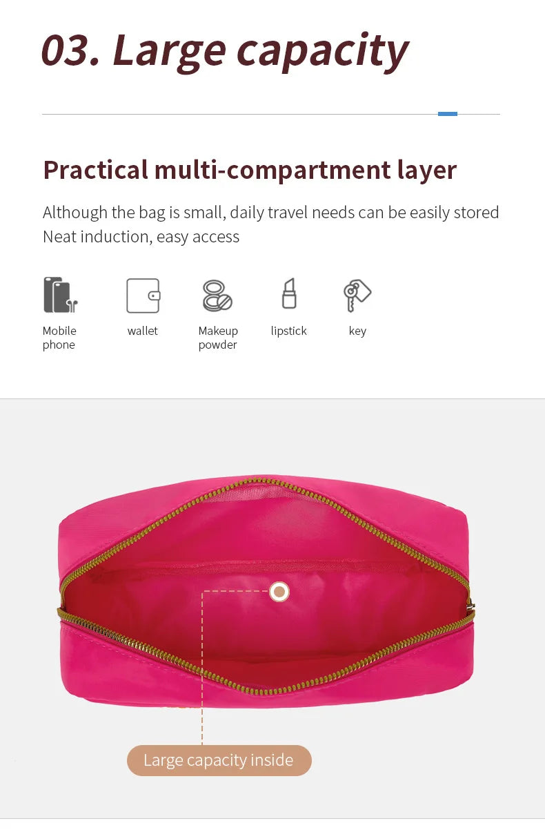 Makeup Bags Women Travel Cosmetic Bag Stuff Letter Toiletry Bag Organizer Waterproof Fashion Female Storage Make Up Cases Pouch