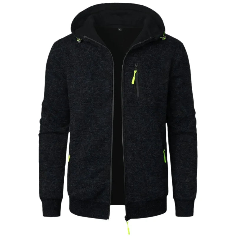 Sudadera con capucha de manga larga para hombre, diseño de cremallera, sudadera con capucha, ropa deportiva, chaqueta casual ajustada