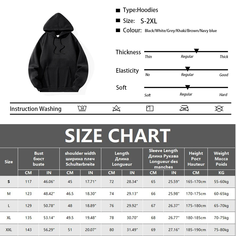 Men's Hoodies Women Pullover Spring Autumn Warm Casual Hoodie Sweatshirts Solid Color Hoodies Sweatshirt For Male