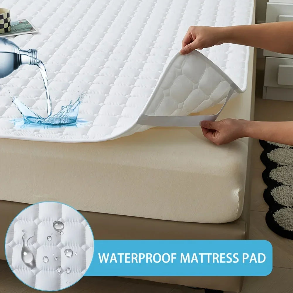 Waterproof  Mattress Pad Bedding Quilted Mattress Topper with Elastic Band Soft Protector Bed Cover Bed Spread Bettlaken 200x220